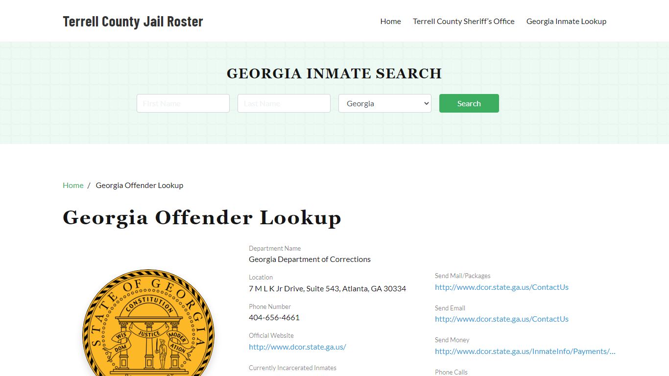 Georgia Inmate Search, Jail Rosters - Terrell County Jail