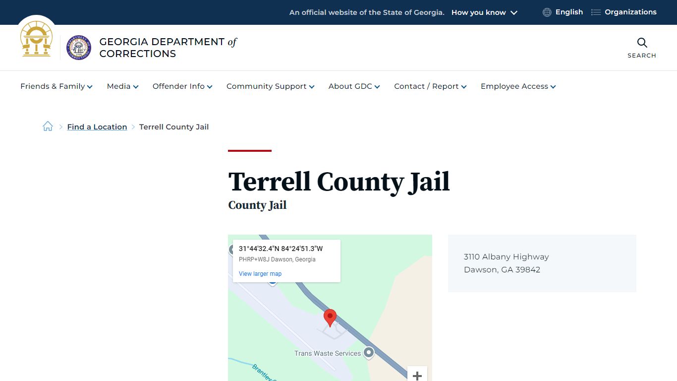 Terrell County Jail - Georgia Department of Corrections